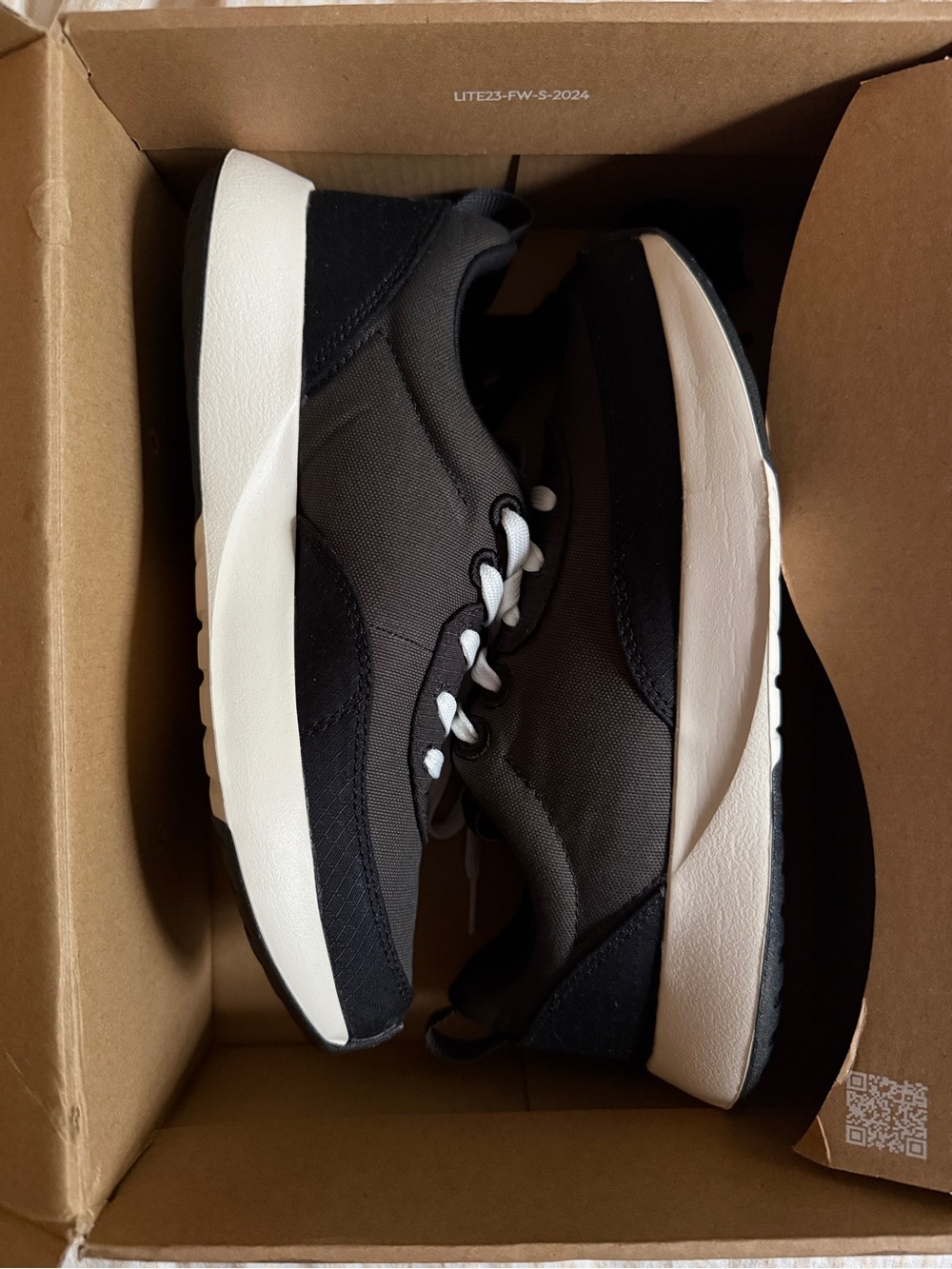 All Birds Courier Black and White Lightweight Sneakers